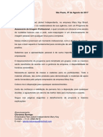 Carta de Apresentação de Proposta