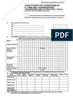 MSC Part Time Application Form 2017