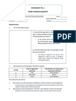 Worksheet No. 1 Paper Chromatography: Observations