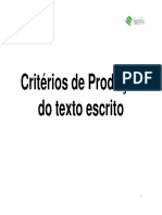 Critérios de Produção de Texto