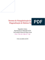 Teorema Da Triangulação de Schur e Diagonalização de Matrizes Normais PDF