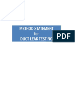 Method of Statement For Duct Pressure Test