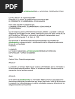 Ley No. 265 Ley Que Establece El Autodespacho para La Importacion Exportacion y Otros Regimenes