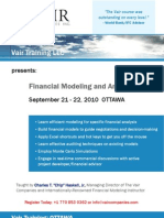 Financial Modeling & Analysis Course, Ottawa - The Vair Companies