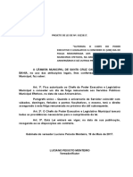 Projeto de Lei #03-2017 - Folga Remunerada A Servidores Públicos No Dia Do Aniversário - Luciano Peixoto Monteiro