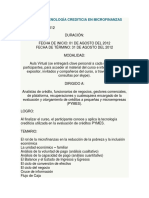 Tecnología Crediticia en Microfinanzas