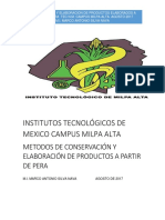 Conservación y Elaboracion de Productos Elaborados A Partir de Pera Tec N