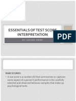 III - Essentials of Test Score Interpretation