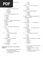 Soal Past Tense Tamiriyah