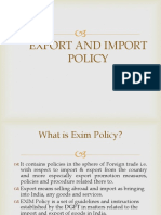 Export and Import Policy