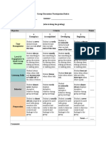 Group Discussion and Participation Rubric