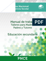 Manual de Trabajo Talleres para Madres Padres y Tutores Educaci N Secundaria PNCE