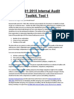 ISO 9001:2015 Internal Audit Toolkit, Tool 1