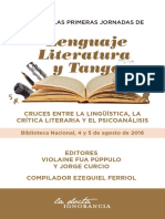 Actas de Las Primeras Jornadas de Lenguaje, Literatura y Tango