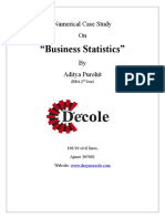 "Business Statistics": Numerical Case Study On