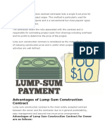 In Lump Sum Construction Contract Contractor