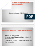 Logistics and Supply Chain Management: Presentation at IIT Chennai