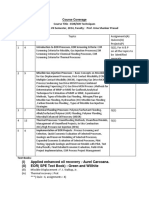 Course Coverage Course Title: EOR/IOR Techniques B. Tech. IV Year, VII Semester, 2014, Faculty: Prof. Uma Shanker Prasad