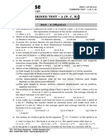 Neet - Combined Test - 2 (P, C, B) - 06.08.2017