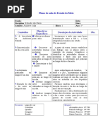 Plano de Aula de Estudo Do Meio