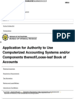 Application For Authority To Use Computerized Accounting Systems - Bureau of Internal Revenue