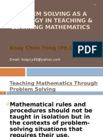 Problem Solving As A Strategy in Teaching & Learning Mathematics