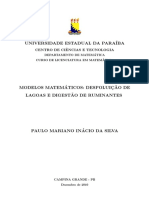 Modelos Matemáticos: Despoluição de Lagoas e Digestão de Ruminantes