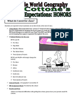 Classroom Expectations-Honors