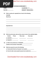 CBSE Class 5 Mathematics Assignment