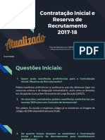 Contratação Inicial e Reserva de Recrutamento 2017-18