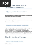 Situación Actual de Los Bosques Tropicales en América Latina