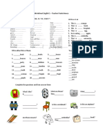 Worksheet English 1 - Teacher Frank Ameca