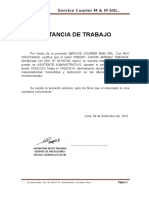 Certificado de Trabajo FREDDY