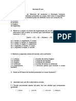 Revisão 8º Ano Tecidos e Celular - Recuperação