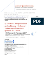 95 TOP MOST Refrigeration and Air Conditioning - Mechanical Engineering Multiple Choice Questions and Answers