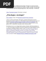 La Palabra Sicología Es Una Castellanización de Psicología