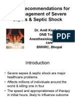 Current Recommendations For The Management of Severe Sepsis & Septic Shock