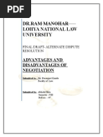 Advantages and Disadvantages of Negotitation