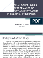 Managerial Roles, Skills and Performance of Elementary