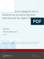 Evolución de La Categoría de Lo Sublime en La Teoría Literaria de Los Siglos XVIII y XIX