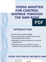 Methods Adapted For Control Seepage Throgh The Dam