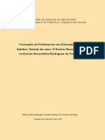 Formação de Professores em Educação de Adultos. Estudo de Caso: O Ensino Recorrente Na Escola Secundária Rodrigues de Freitas