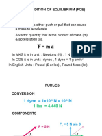 First Condition of Equilibrium (Fce)