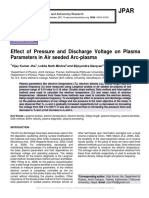 Effect of Pressure and Discharge Voltage On Plasma Parameters in Air Seeded Arc-Plasma