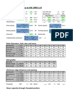 Single Bolt Capacity To EN 1993-1-8: Bolts Diameters, Hole Sizes and Areas