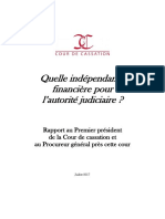 Quelle Indépendance Financière Pour L'autorité Judiciaire ?