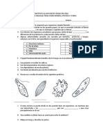 Examen Protistos Moneras y Hongos Grado Noveno