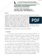 A Economia Solidária Nos Prismas Marxistas