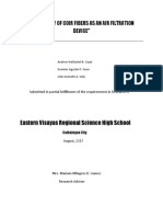 "Feasibility of Coir Fibers As An Air Filtration Device": Eastern Visayas Regional Science High School