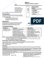 Grx-It: Operating Instructions Please Leave For Occupant Wireless Remote Control